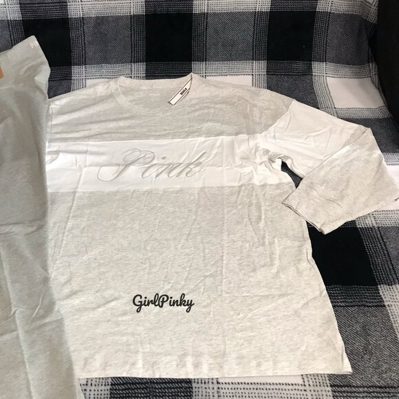 victoria secret PINK leggings OUTFIT WITH CAMPUS LONG SLEEVE TEE SIZES L-XXL - Picture 3 of 12